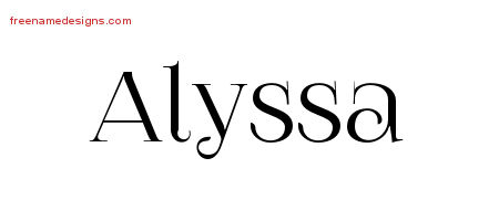 Vintage Name Tattoo Designs Alyssa Free Download