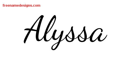 Lively Script Name Tattoo Designs Alyssa Free Printout