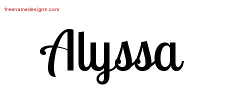 Handwritten Name Tattoo Designs Alyssa Free Download