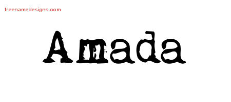 Vintage Writer Name Tattoo Designs Amada Free Lettering