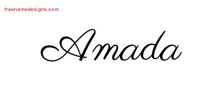 Classic Name Tattoo Designs Amada Graphic Download