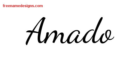 Lively Script Name Tattoo Designs Amado Free Download