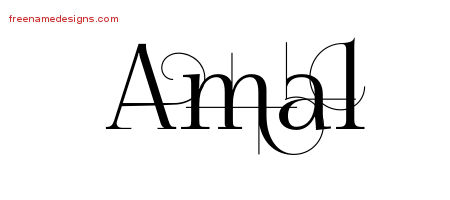 Decorated Name Tattoo Designs Amal Free
