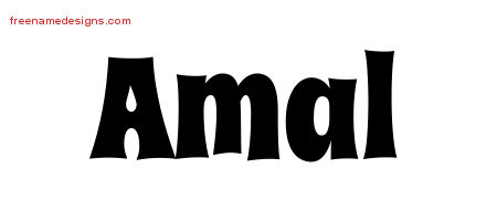 Groovy Name Tattoo Designs Amal Free Lettering