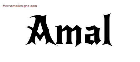 Gothic Name Tattoo Designs Amal Free Graphic