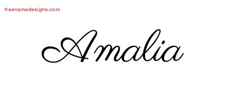 Classic Name Tattoo Designs Amalia Graphic Download