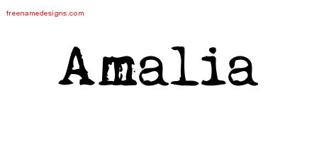 Vintage Writer Name Tattoo Designs Amalia Free Lettering