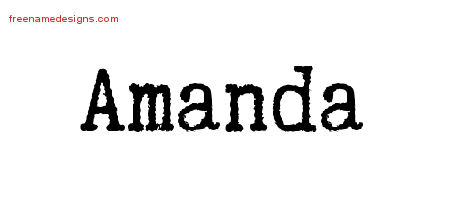 Typewriter Name Tattoo Designs Amanda Free Download