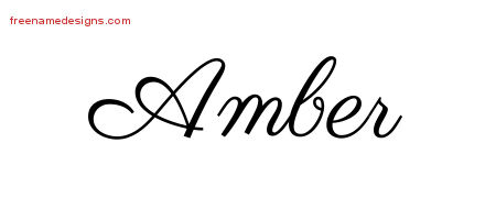 Classic Name Tattoo Designs Amber Graphic Download