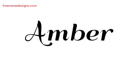Art Deco Name Tattoo Designs Amber Printable