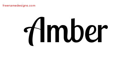 Handwritten Name Tattoo Designs Amber Free Download