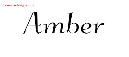Elegant Name Tattoo Designs Amber Free Graphic