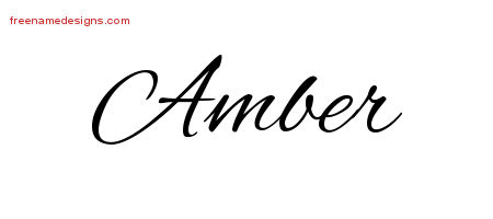 Cursive Name Tattoo Designs Amber Download Free