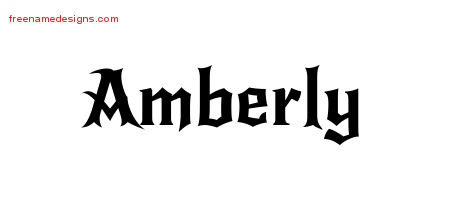Gothic Name Tattoo Designs Amberly Free Graphic
