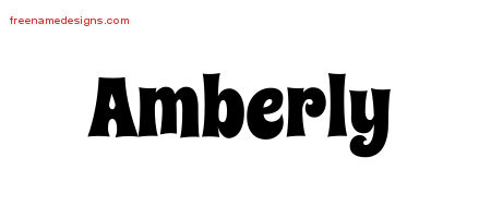 Groovy Name Tattoo Designs Amberly Free Lettering