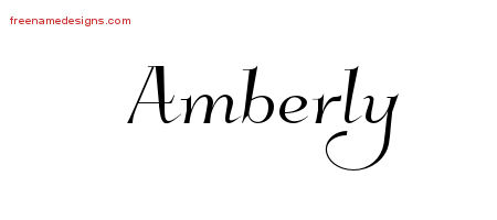Elegant Name Tattoo Designs Amberly Free Graphic