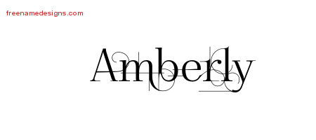 Decorated Name Tattoo Designs Amberly Free