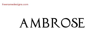 Regal Victorian Name Tattoo Designs Ambrose Printable