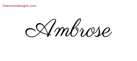 Classic Name Tattoo Designs Ambrose Printable Classic Name Tattoo Designs Ambrose Printable