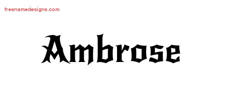 Gothic Name Tattoo Designs Ambrose Download Free