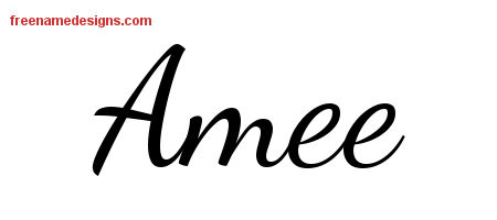 Lively Script Name Tattoo Designs Amee Free Printout