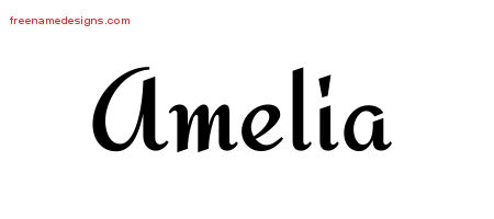 Calligraphic Stylish Name Tattoo Designs Amelia Download Free