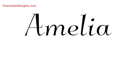 Elegant Name Tattoo Designs Amelia Free Graphic