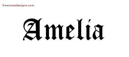 Blackletter Name Tattoo Designs Amelia Graphic Download