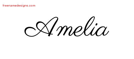 Classic Name Tattoo Designs Amelia Graphic Download
