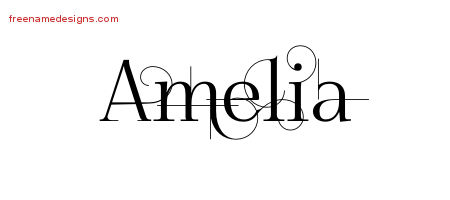 Decorated Name Tattoo Designs Amelia Free