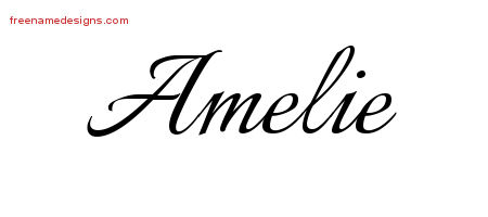 Calligraphic Name Tattoo Designs Amelie Download Free