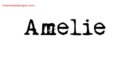 Vintage Writer Name Tattoo Designs Amelie Free Lettering