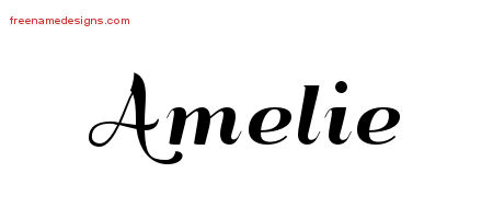 Art Deco Name Tattoo Designs Amelie Printable