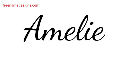 Lively Script Name Tattoo Designs Amelie Free Printout