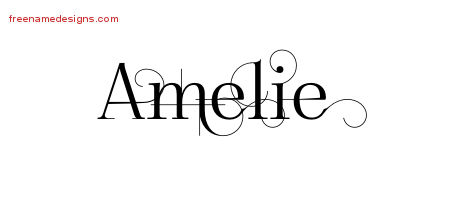 Decorated Name Tattoo Designs Amelie Free