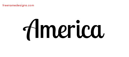 Handwritten Name Tattoo Designs America Free Download