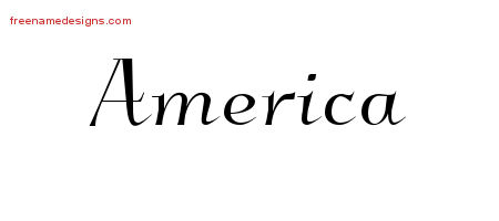 Elegant Name Tattoo Designs America Free Graphic