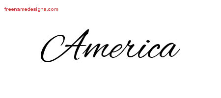Cursive Name Tattoo Designs America Download Free