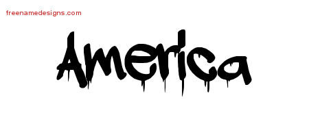 Graffiti Name Tattoo Designs America Free Lettering
