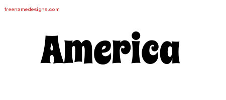 Groovy Name Tattoo Designs America Free Lettering
