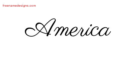 Classic Name Tattoo Designs America Graphic Download