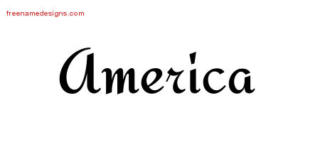 Calligraphic Stylish Name Tattoo Designs America Download Free