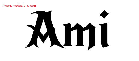Gothic Name Tattoo Designs Ami Free Graphic