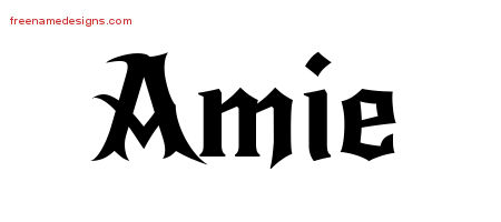 Gothic Name Tattoo Designs Amie Free Graphic
