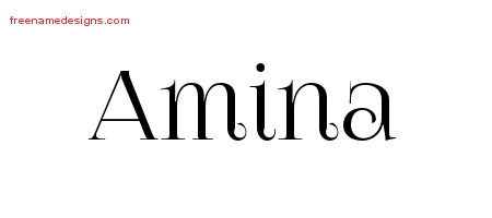 Vintage Name Tattoo Designs Amina Free Download