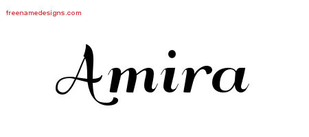 Art Deco Name Tattoo Designs Amira Printable