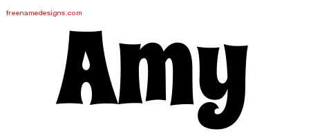 Groovy Name Tattoo Designs Amy Free Lettering