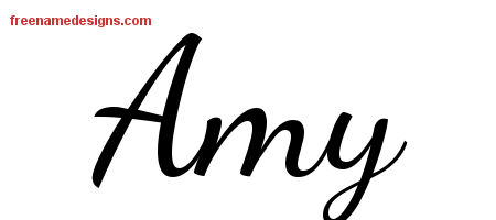 Lively Script Name Tattoo Designs Amy Free Printout