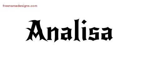 Gothic Name Tattoo Designs Analisa Free Graphic