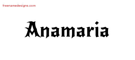 Gothic Name Tattoo Designs Anamaria Free Graphic